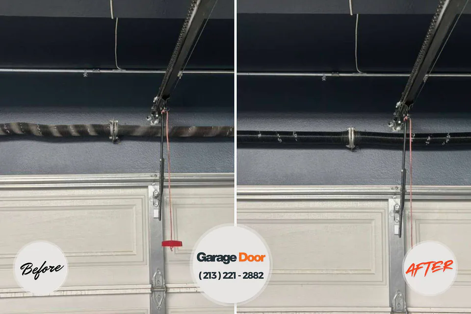 Before and after: garage door repair Dunwoody, GA